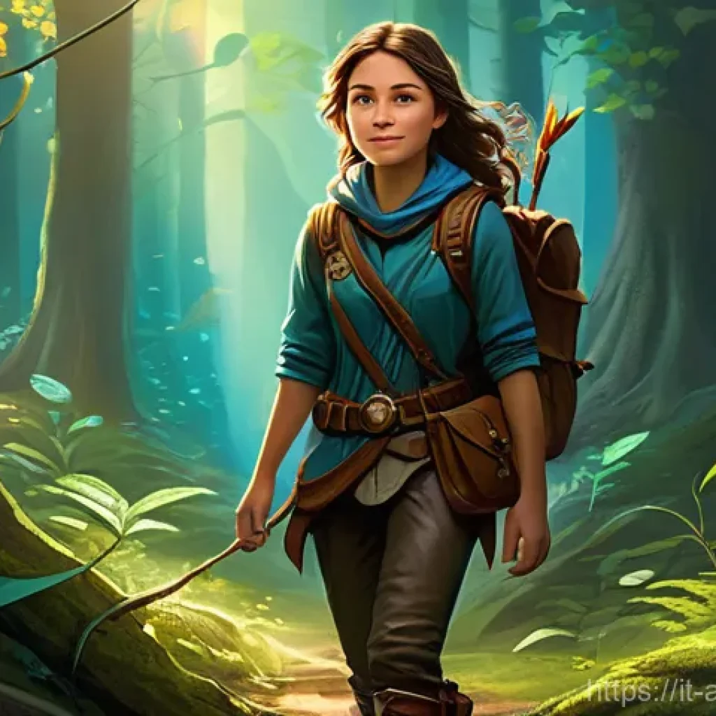 행정관리사 직무 인터뷰 사례 - **Prompt:** A vibrant digital painting depicting a young female adventurer, approximately 16 years o...