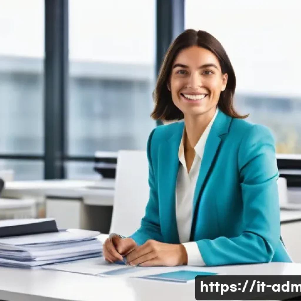 행정관리사 필수 서류 준비 방법 - **Prompt:** "A vibrant, panoramic view of a bright, modern Italian office space. In the foreground, ...