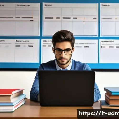 행정관리사 합격률 분석 - A professional study environment featuring an Italian public administration candidate preparing for ...