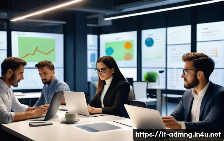 행정관리사 업무와 리더십 개발 - A modern Italian office environment showing a diverse team of professionals collaboratively managing...