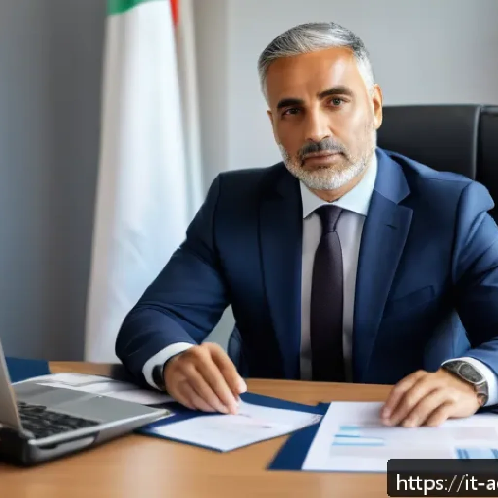 행정관리사 자격증 취득 방법 - A professional Italian public administrator in a modern office environment, wearing formal business ...