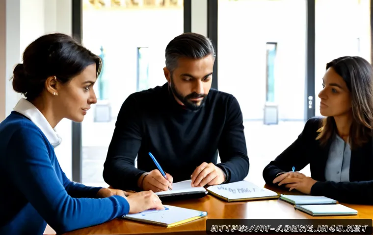 Home 17 행정관리사 시험 대비 스터디 그룹 - Photorealistic study group preparing for an Italian public administration certification exam, four d...